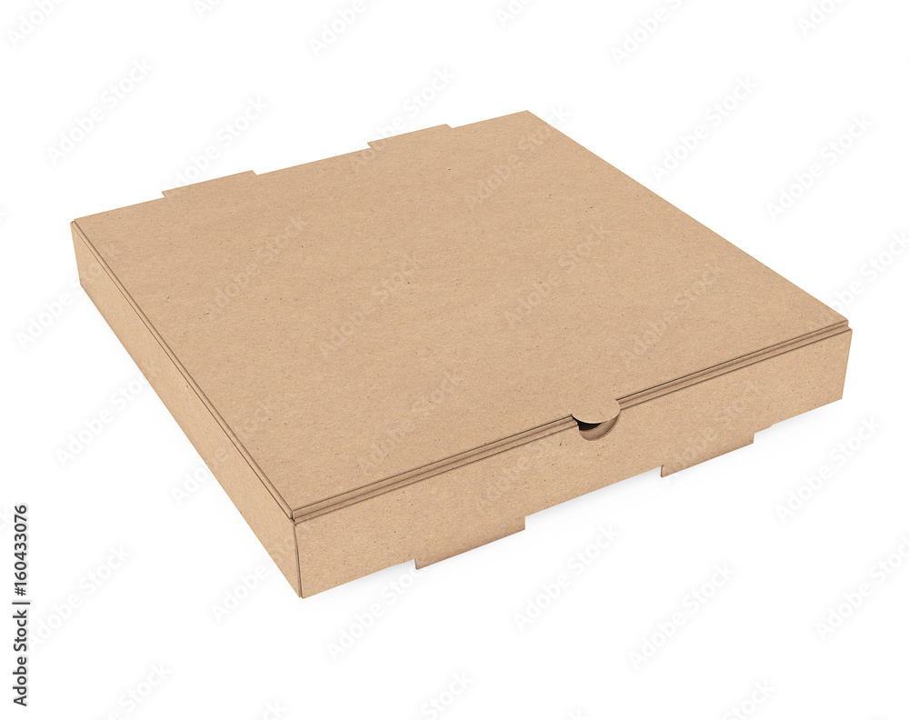 Poster blank cardboard pizza box for your design. 3d rendering