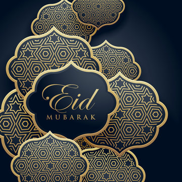 islamic eid festival decoration greeting card design