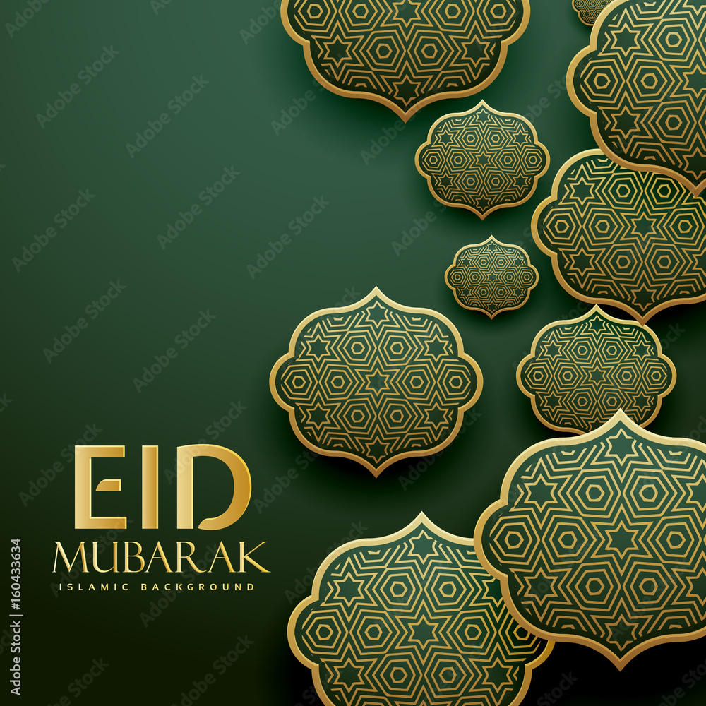 Wall mural beautiful islamic patterns design eid mubrak festival greeting