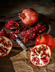 Red juicy pomegranate