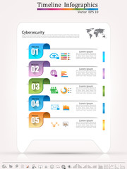 Timeline infographic,  business style timeline banner, web design,timeline infographics,cyber security concept,icon set