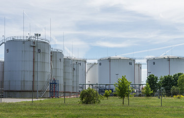 Oil storage tanks