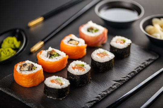 Fresh and delicious sushi set