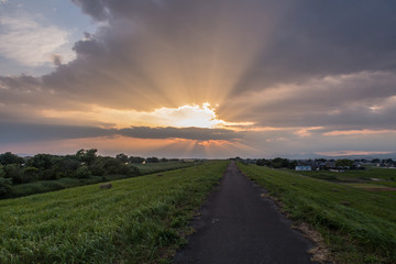 大利根の夕焼け