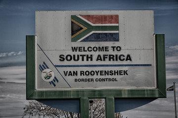 in south africa control border signal welcome concept
