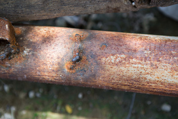 Iron rods on the floor