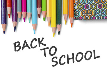 Stationery and a text of back to school