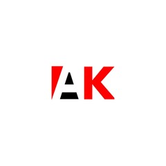 letter AK logo vector