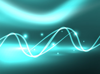 Glowing shiny wave background