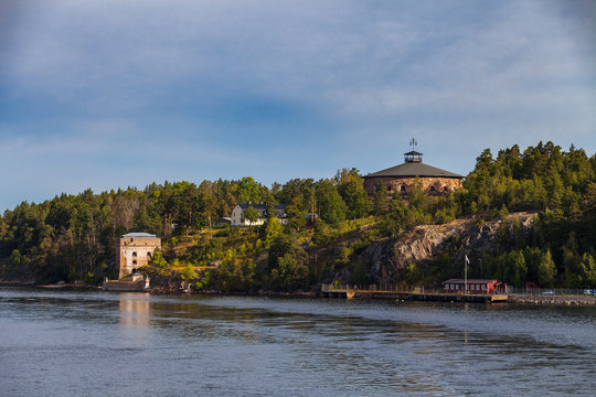 Medieval Oscar Fredriksborgs fortification near Vaxholm, in Stockholm archipelago, Sweden