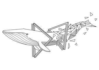 Graphic blue whale © Ekaterina Glazkova