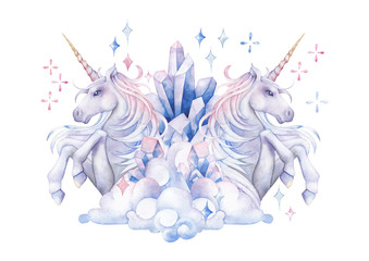Cute watercolor unicorn © Ekaterina Glazkova