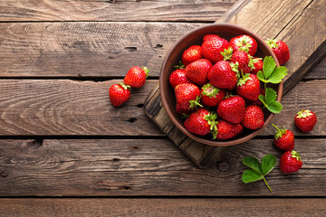 Fresh juicy strawberries with leaves. Strawberry. © Sea Wave