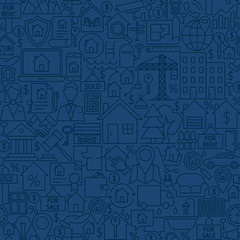 Line House Seamless Pattern