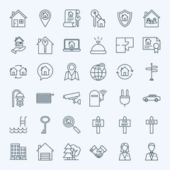 Line Real Estate Icons