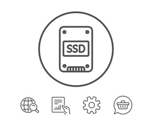 SSD icon. Solid-state drive sign.