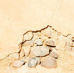 in oman the old wall near     house and block building abstract background