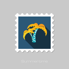 Palm tree stamp. Summer. Vacation