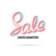 Naklejka premium Billboard. Banner sale. Handwriting. Blend letters.