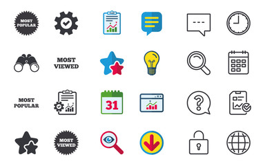 Most popular star icon. Most viewed symbol.