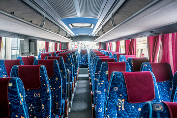 Modern travel coach in France