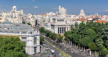 Fototapeta na wymiar Madrid, Aerail View over Gran Via, Spain