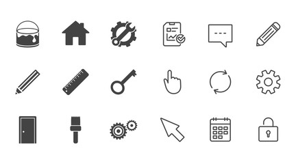 Repair, construction icons. Service signs.