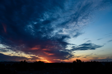 dramatic red clouds