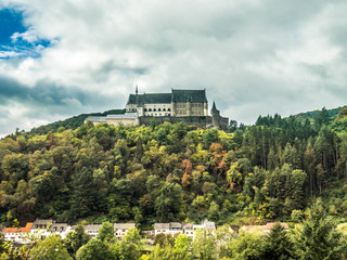 Fototapeta na wymiar View of Vianden castle in Luxembourg