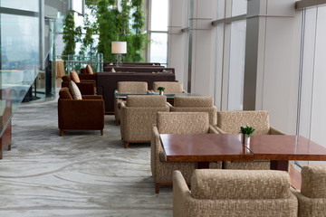 Restaurant, sofas and tables