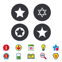 Star of David icons. Symbol of Israel.