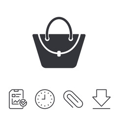 Woman bag icon. Female handbag sign symbol.