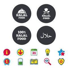 Halal food icons. Natural meal symbol.
