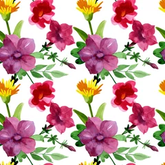 Plexiglas foto achterwand Wildflower Bluebell Flower pattern in a watercolor style isolated. © yanushkov