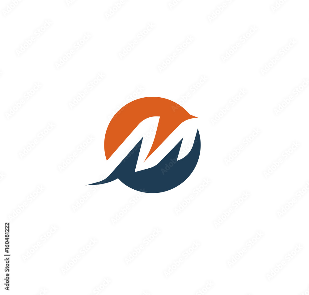 Poster letter m logo. abstract isolated vector dynamic shape. alphabet element sport logotype