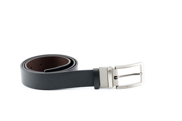 Black leather belt White background