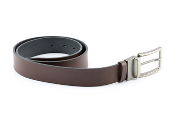 Brown belt on white background