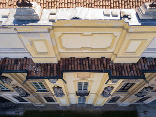 Particolari della villa Arconati, statue finestre e balconi. Villa Arconati, Castellazzo, Bollate,...