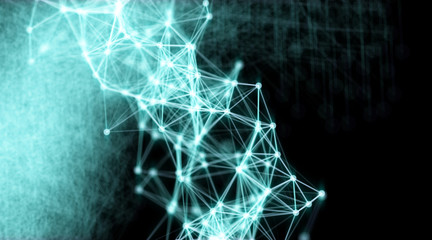 Abstract technology geometry surfaces, lines and points background, Used as digital wallpaper and technology background.