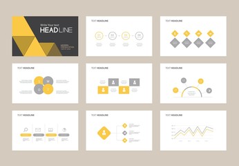 Fototapeta premium abstract presentation slide template design background with infographic elements for brochure,social info.flat vector illustration