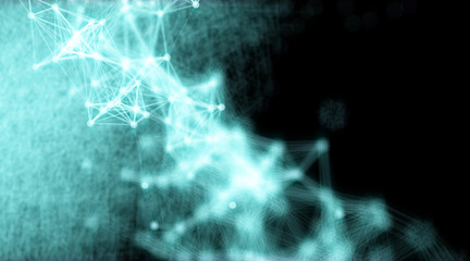 Abstract technology geometry surfaces, lines and points background, Used as digital wallpaper and technology background.