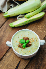 Fresh homemade zucchini soup
