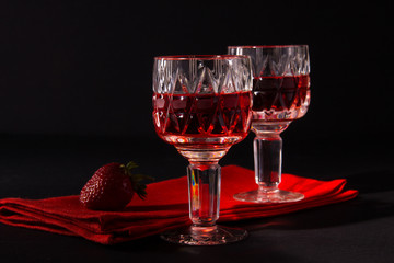 Wine and strawberries