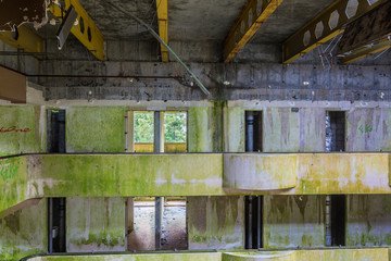 Ruin abandoned hotel on the island of Sao Miguel