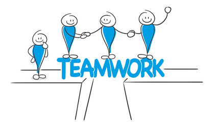Stick Figure Series Blue / Teamwork