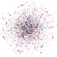 Bright watercolor splashes isolated on white background. Colorful watercolor stains.