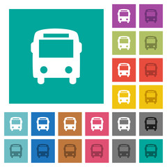 Bus square flat multi colored icons