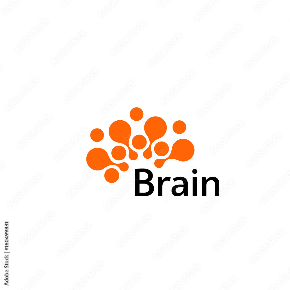 Aufkleber brain logo silhouette design vector template. think idea concept.brainstorm power thinking brain log