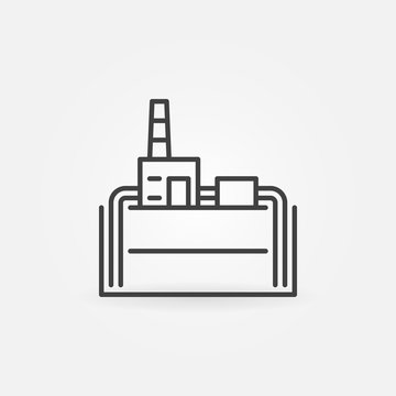 Geothermal power plant line icon