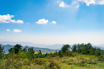 Fototapeta na wymiar Mountain landscape on the way to Timling, Nepal